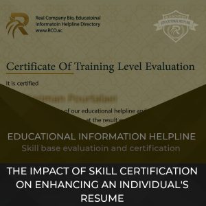 Skill Assessment, and Professional Certification